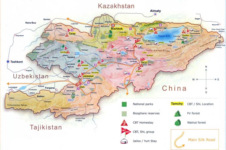 carte kirghizistan